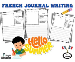 Summer French Journal Writing Prompts – Draw and Write Journal Activit