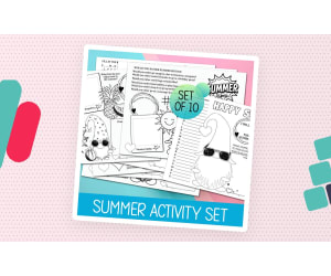Summer Games Coloring Activities, Writing & Drawing Prompts