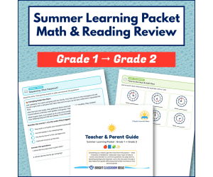Summer Learning Packet Grade 1 to Grade 2 | Math & Reading Review