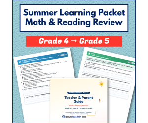 Summer Learning Packet Grade 4 to Grade 5 | Math & Reading Review