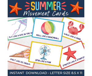 Summer Movement Cards | Seasonal Brain Breaks Printable