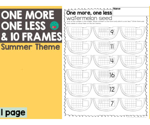 Summer One More One Less 10 Frame