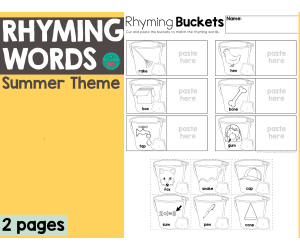 Summer Rhyming Words