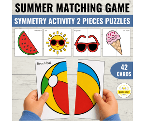 Summer Symmetry Bulletin Board Activity - Matching Game PreK Preschool