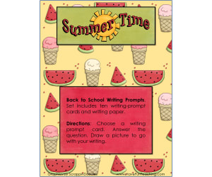 Summer Time Back to School Writing Activity