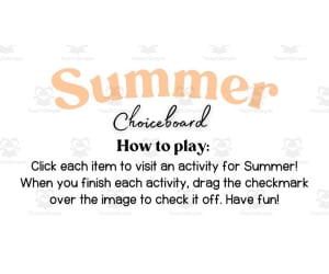 Summer Time Choice Board