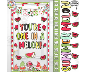 Summer Watermelon Door Decor & Bulletin Board Kit | Printable