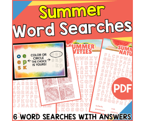 Summer Word Searches (PDF)