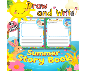 Summer Writing Prompts Activity, Summer Story Book for Kindergarten