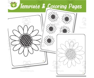 Sunflower Coloring, Template & Tracing Pages | Nature Printable for Ki