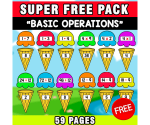 SUPER FREE PACK | BASIC OPERATIONS MATCHING GAME | 59 PAGES