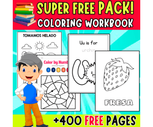 SUPER FREE PACK | COLORING WORKBOOK | +400 PAGES