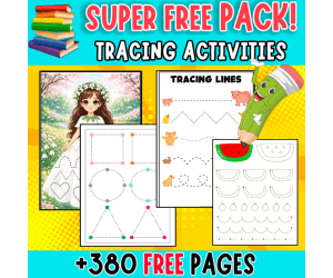 SUPER FREE PACK | TRACING ACTIVITIES FOR KIDS | 380 PAGES