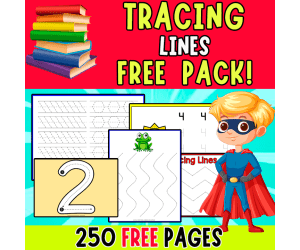 SUPER FREE PACK | Tracing Lines | 250 PAGES | Handwriting