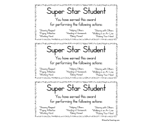 Super Smart Student Reward Certificate