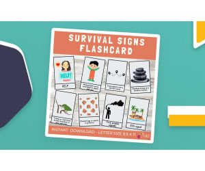 Survival Signs Flashcard | 30 Essential Visual Survival Signs For Kids
