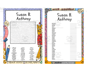 Susan B. Anthony word search & scramble