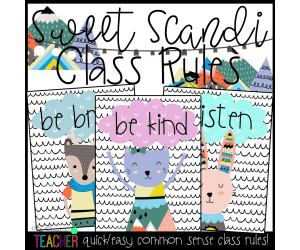 Sweet Scandinavian Modern Classroom Rules Posters
