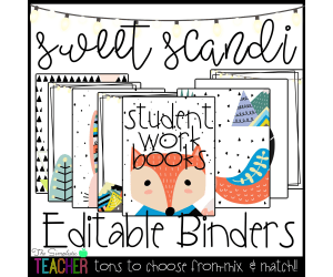 Sweet Scandinavian Modern Editable Binders and Spines