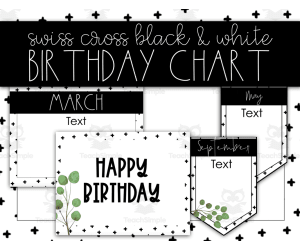 Swiss Cross Birthday Chart