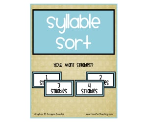 Syllable Sort Activity