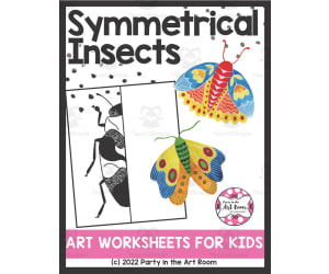 Symmetrical Insects | Art Worksheets for Kids.