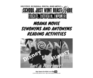 Synonyms and Antonyms Activities: Moana Movie | Passage with Questions