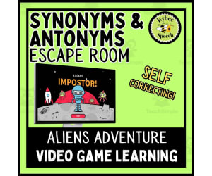 Synonyms and Antonyms Aliens in Space Digital Escape Room