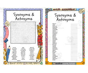 Synonyms & Antonyms word search and word scramble