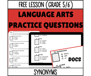Synonyms Sample Lesson - Vocabulary Grade 5-6 (Docs)