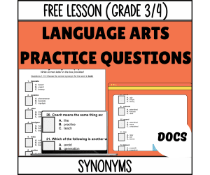 Synonyms Sample - Vocabulary Grade 3-4 (Docs)