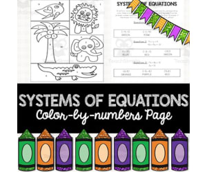 Systems of Equations Color by Number Worksheet
