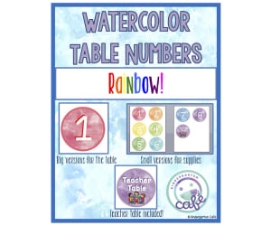 Table Numbers | Rainbow Watercolor Theme