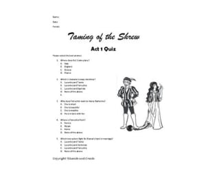 Taming of the Shrew Act 1 Quiz
