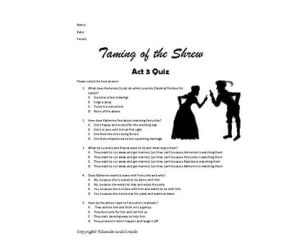 Taming of the Shrew Act 3 Quiz