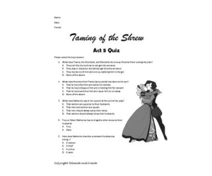 Taming of the Shrew Act 5 Quiz