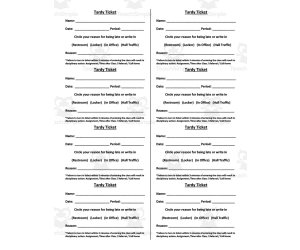 Tardy Tickets