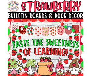Taste the Sweetness: Strawberry Bulletin board And door Decor kit