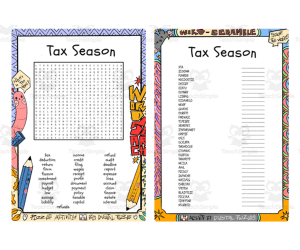 Tax Season word search & scramble