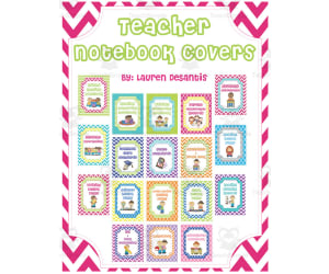 Teacher Binder Notebook Covers