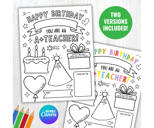 Teacher Birthday Card, Teacher Appreciation Birthday Card for Teachers