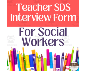 Teacher Interview Form For Social Developmental Studies-- IEP Forms