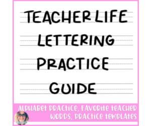 Teacher Life Crayon Hand Lettering Practice Guide