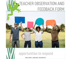 Teacher Observation & Feedback Form Opportunities to Respond