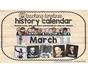 Teaching Timelines History Calendar - March