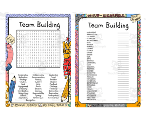 Team Building word search and word scramble