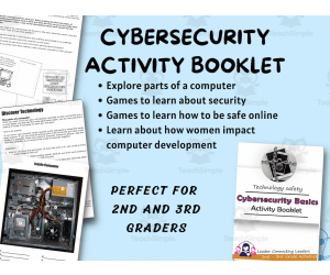 Technology Safety - Cybersecurity Basics Activity Booklet, Being Safe Online,  Girl Scout Badge Resource