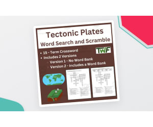 Tectonic Plates Crossword Puzzle Review Activity