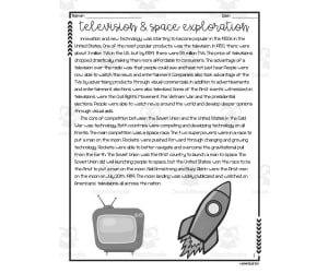 Television + Space Exploration Reading Packet