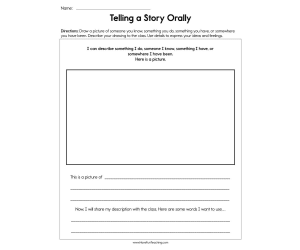 Telling a Story Orally Worksheet